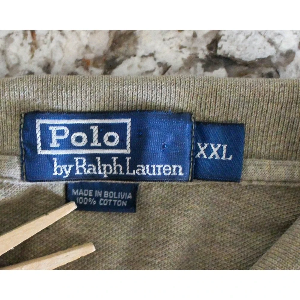 Polo Ralph Lauren Shirt Mens XXL Olive‎ Green Pullover Short Sleeve Cotton Logo